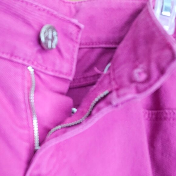 Allen B. by Allen Schwartz Pink Zip-Up Jeans With Silver Tone Buttons - Size 6 - Picture 5 of 16